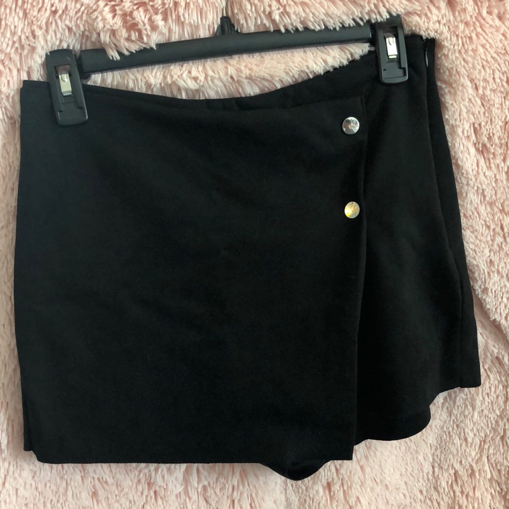 Black Suede Skort